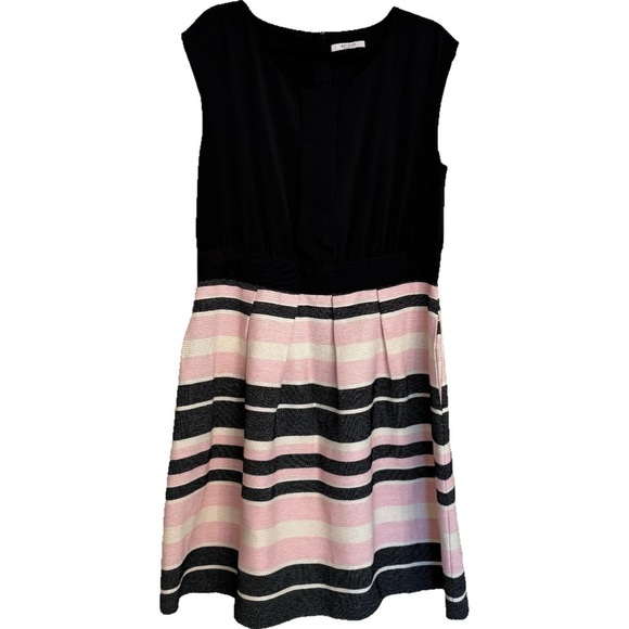 SFIZIO Made in Italy Black Pink Striped Dress Sz XXL - Picture 1 of 16